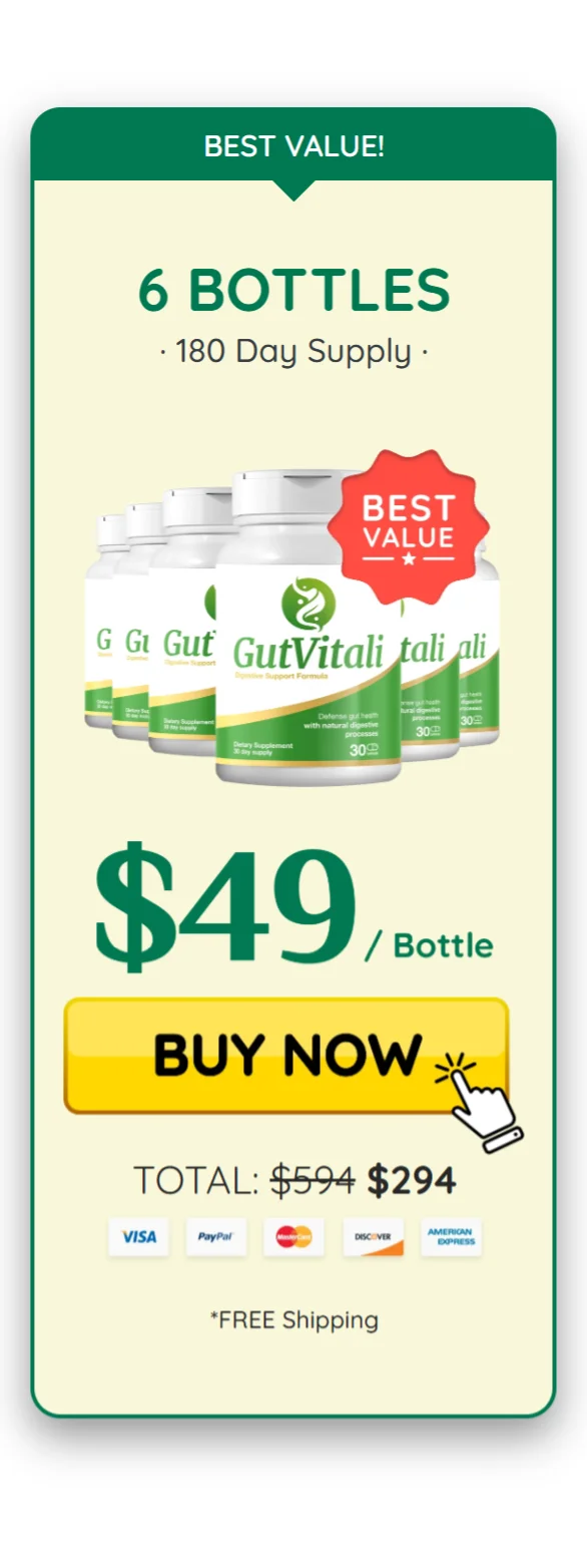 GutVitali™ 6 bottles pricing
